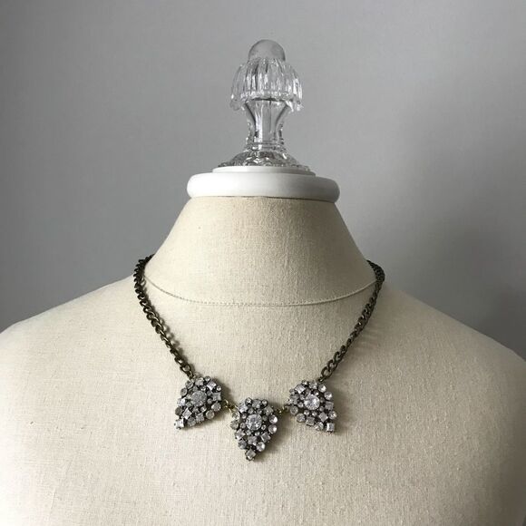 Embellished necklace Gold & Clear Crystals - Picture 4 of 4